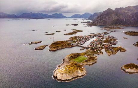 Henningsvaer Landschapsfotografie Lofoten Eilanden Drone