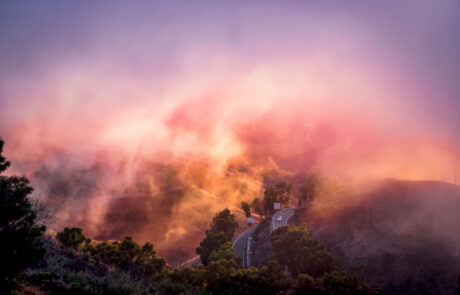 Bergen en wolken boven Cruz de Tejeda – fotografie in de winter