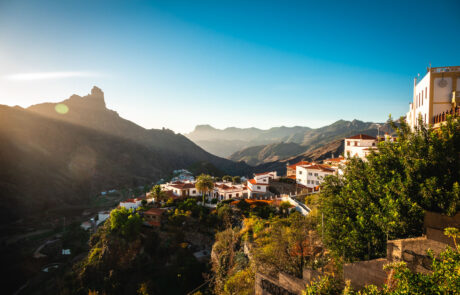 Bergen en wolken boven Cruz de Tejeda – fotografie in de winter